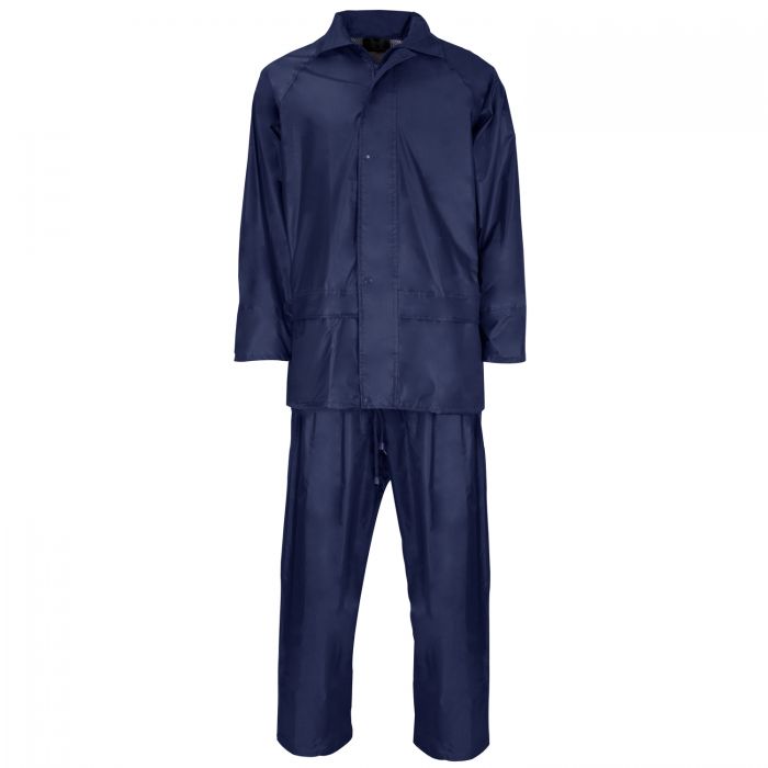 Polyester/PVC Rain Suit, Blue - 2XL