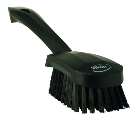 Vikan Washing Brush with Short Handle, 270mm, Hard - Black