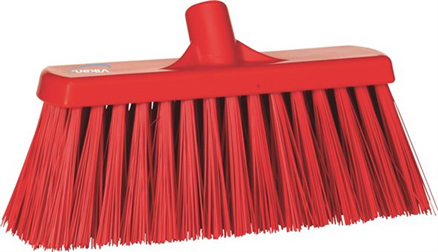 Vikan Broom, 330mm, Very hard - Red