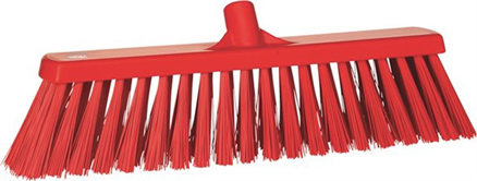 Vikan Broom, 530mm, Very hard - Red