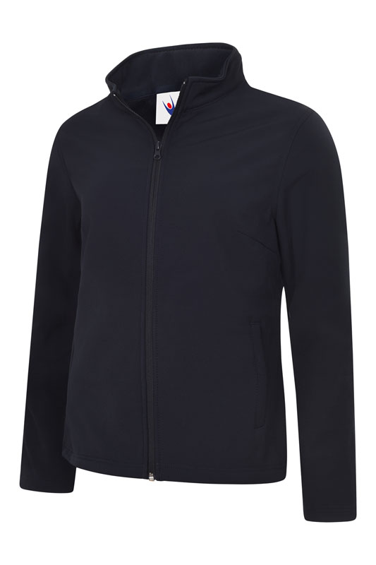 Ladies Full Zip Soft Shell Jacket, Navy - Large