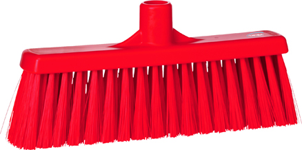 Vikan Broom w/ Straight Neck, 310mm, Medium - Red