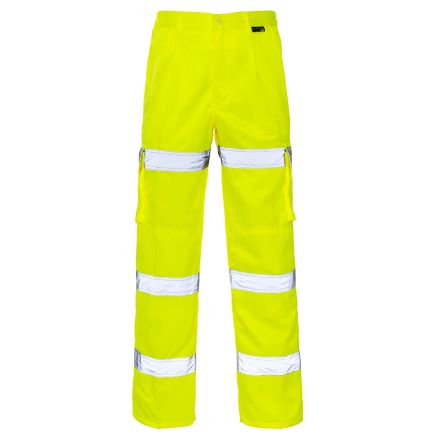 Hi Vis Yellow 3 Band Combat Trousers - Size 30L