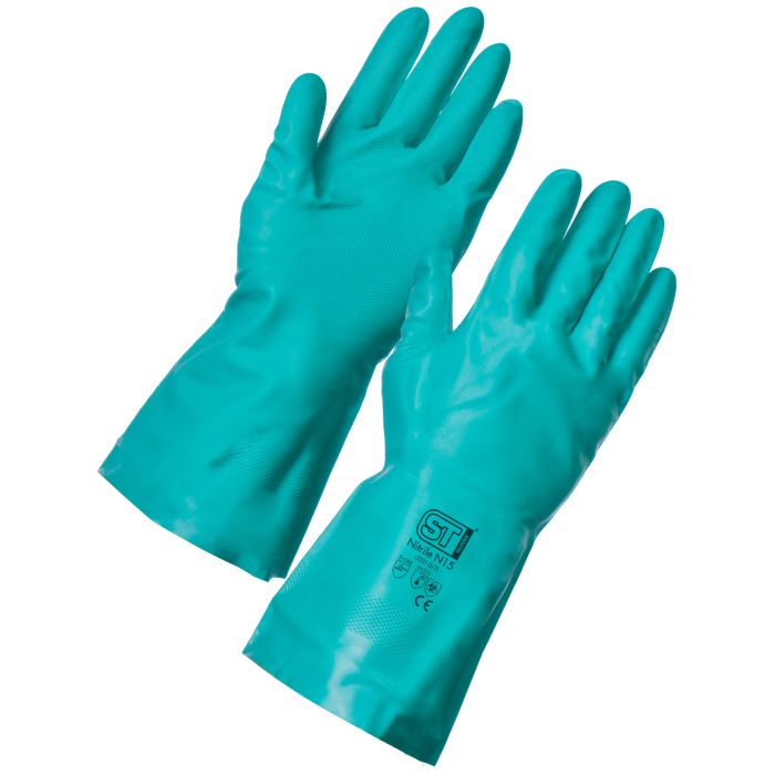 Green Nitrile N15 Gloves, Pk/12 - 2XL