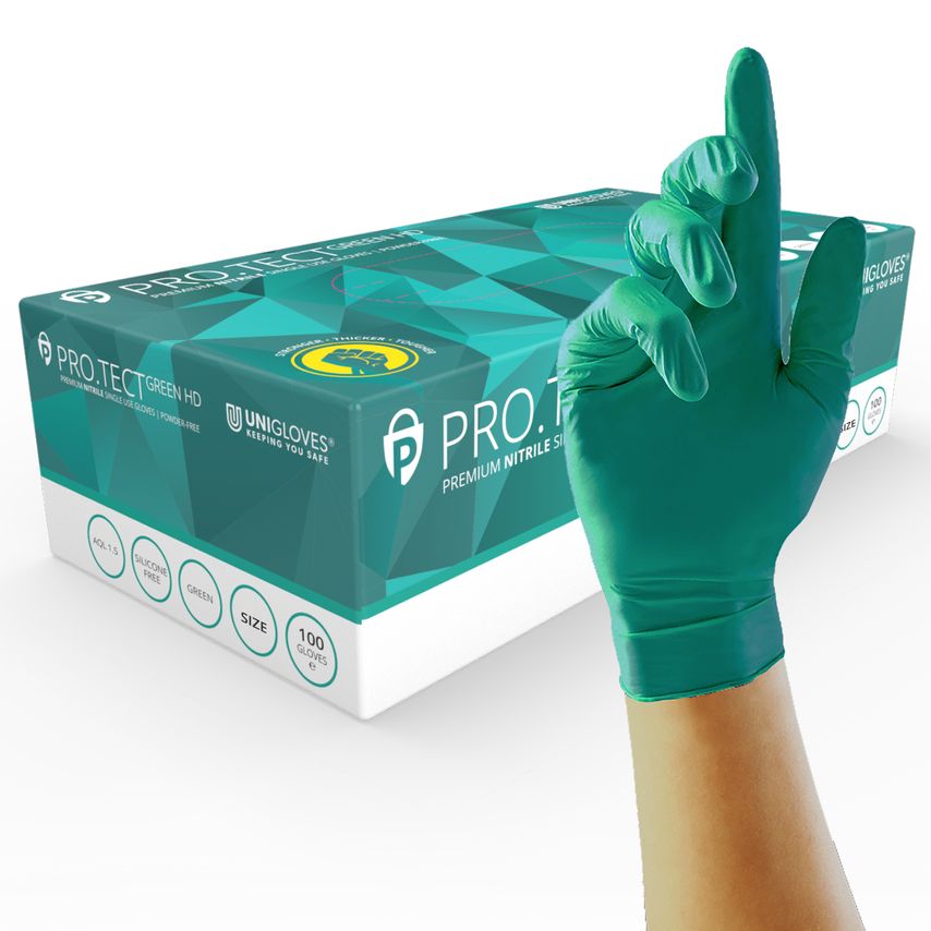 Heavy Duty Green Nitrile Gloves - XL