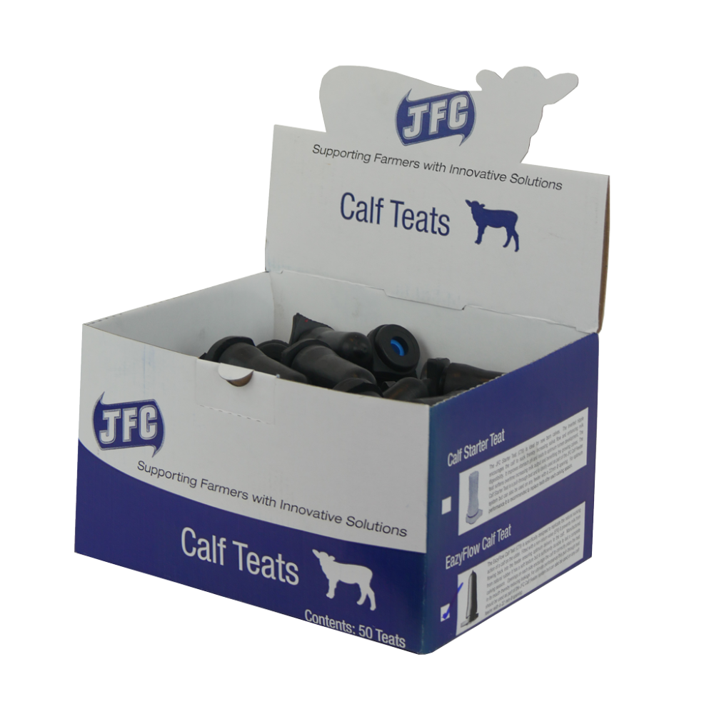 JFC EazyFlow Calf Teat, Black - Pack of 50