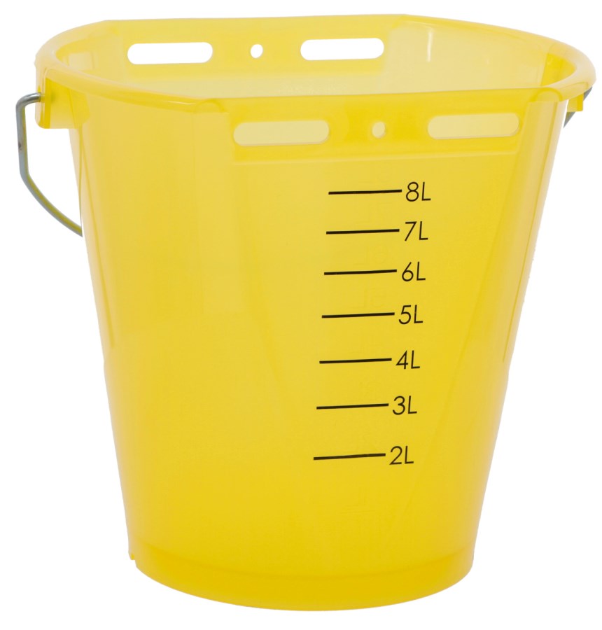 Transparent Feeding Bucket, 8L - Yellow
