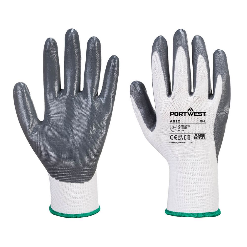 Grip13 Nitrile Glove Grey/White - XL