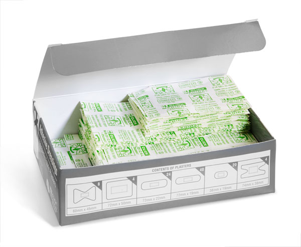 Medical Plasters Fabric Assorted - box/100