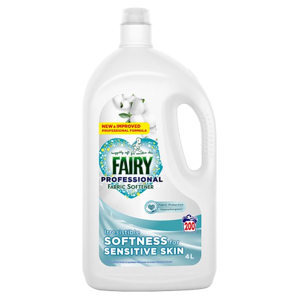Fairy Professional Fabric Softener, Sensitive - 4L (200 washes)