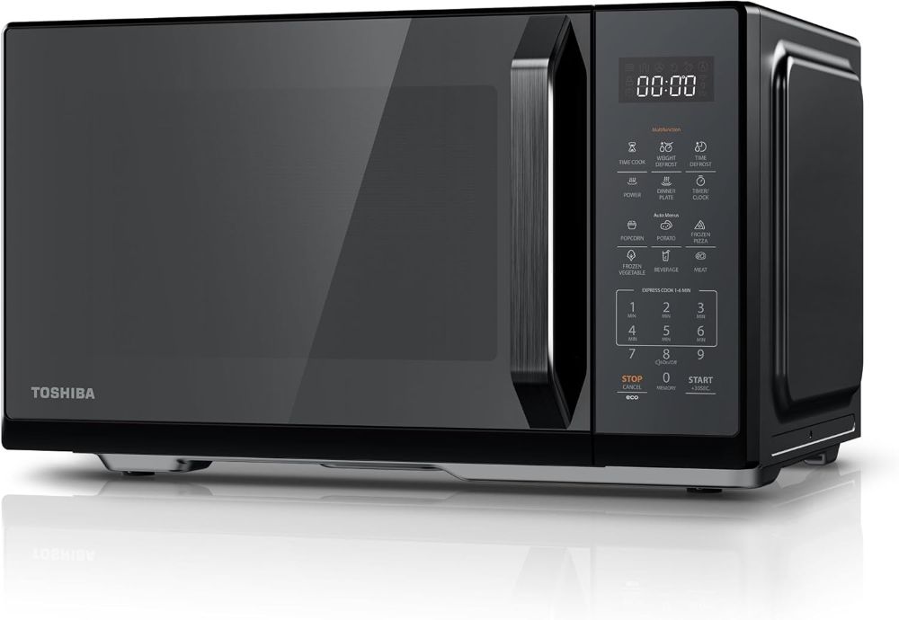Toshiba Black Mirror Microwave 900W, 23L