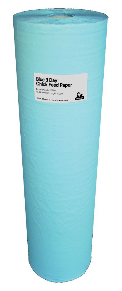 Intemax Biodegradable 3 Day Chick Feed Paper, Blue 1000mm x 400M