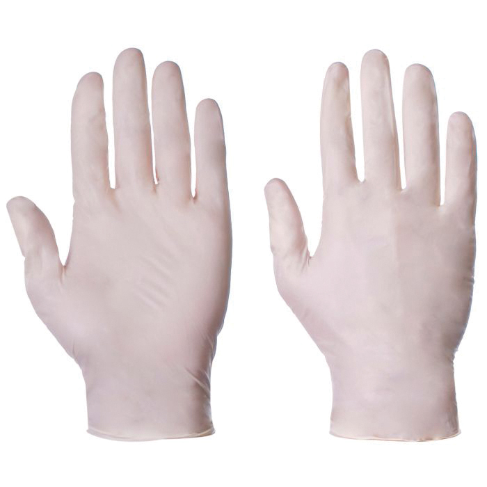 Disposable Latex Gloves, Lightly Powdered, Pack of 100 - Medium