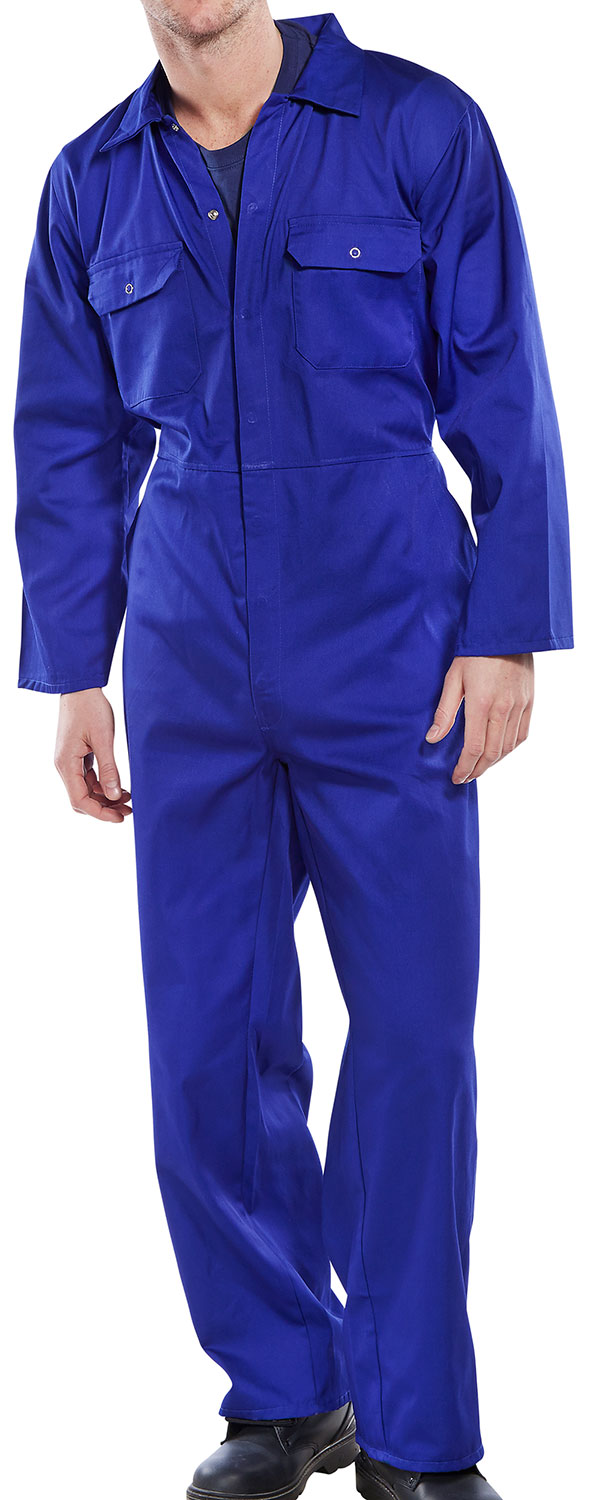 Regular Stud-Type Boilersuit, Royal Blue - Size 50