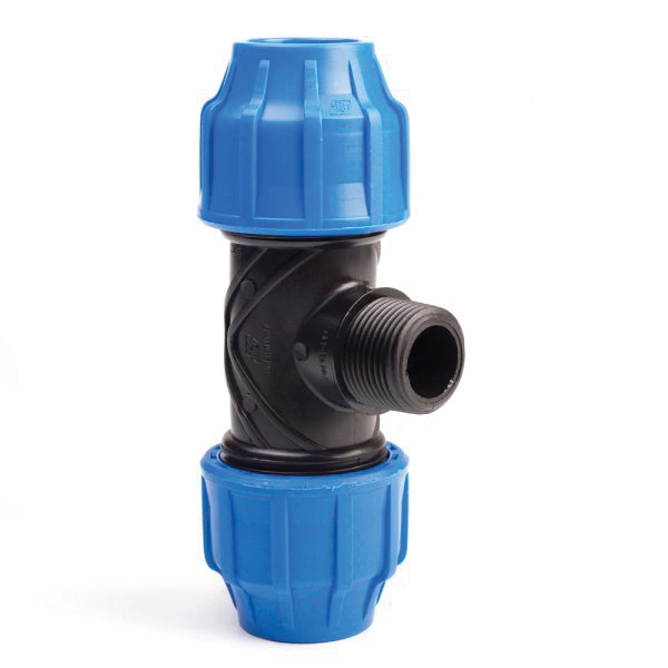 MDPE Tee Male Threaded 25mm x 1"