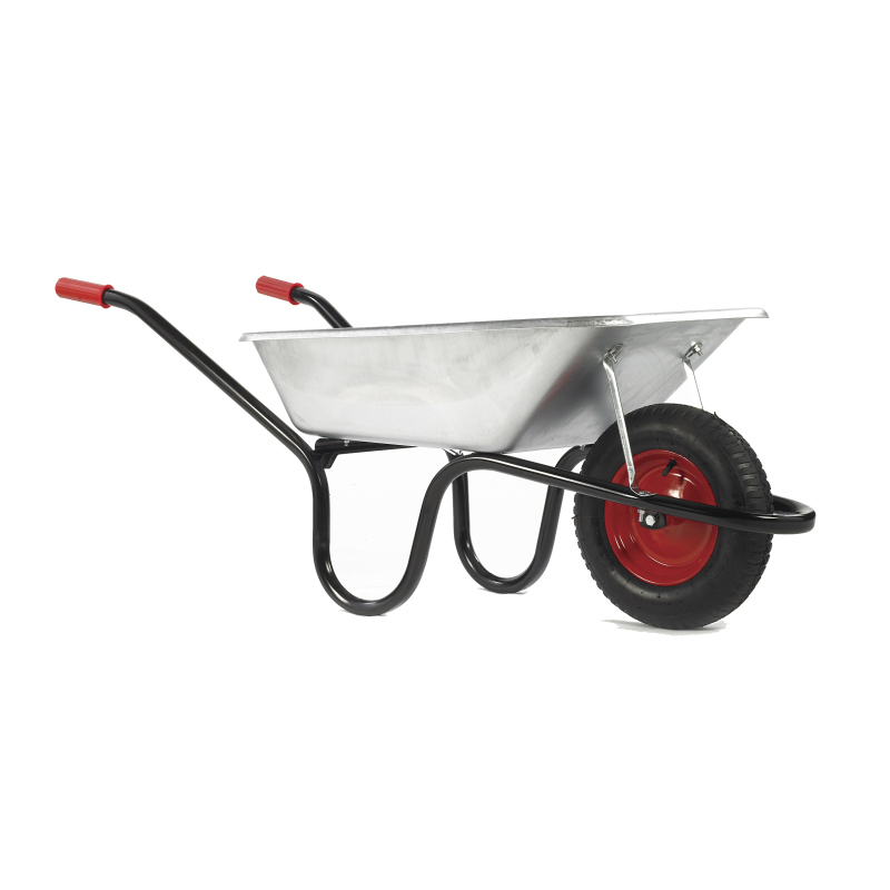 Haemmerlin Galvanised Wheelbarrow, Pneumatic Wheels, 85L