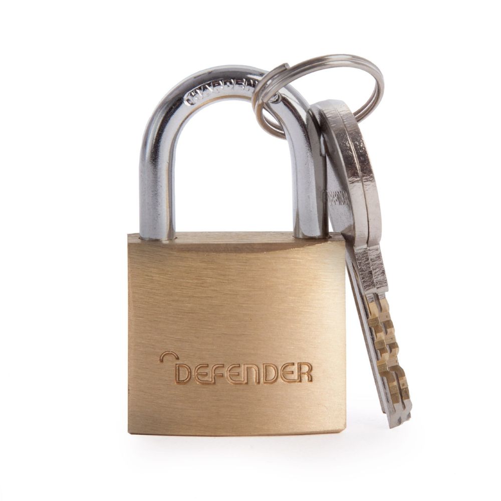 Henry Squire DFBP3 Brass Padlock (Branded Defender) - 30mm