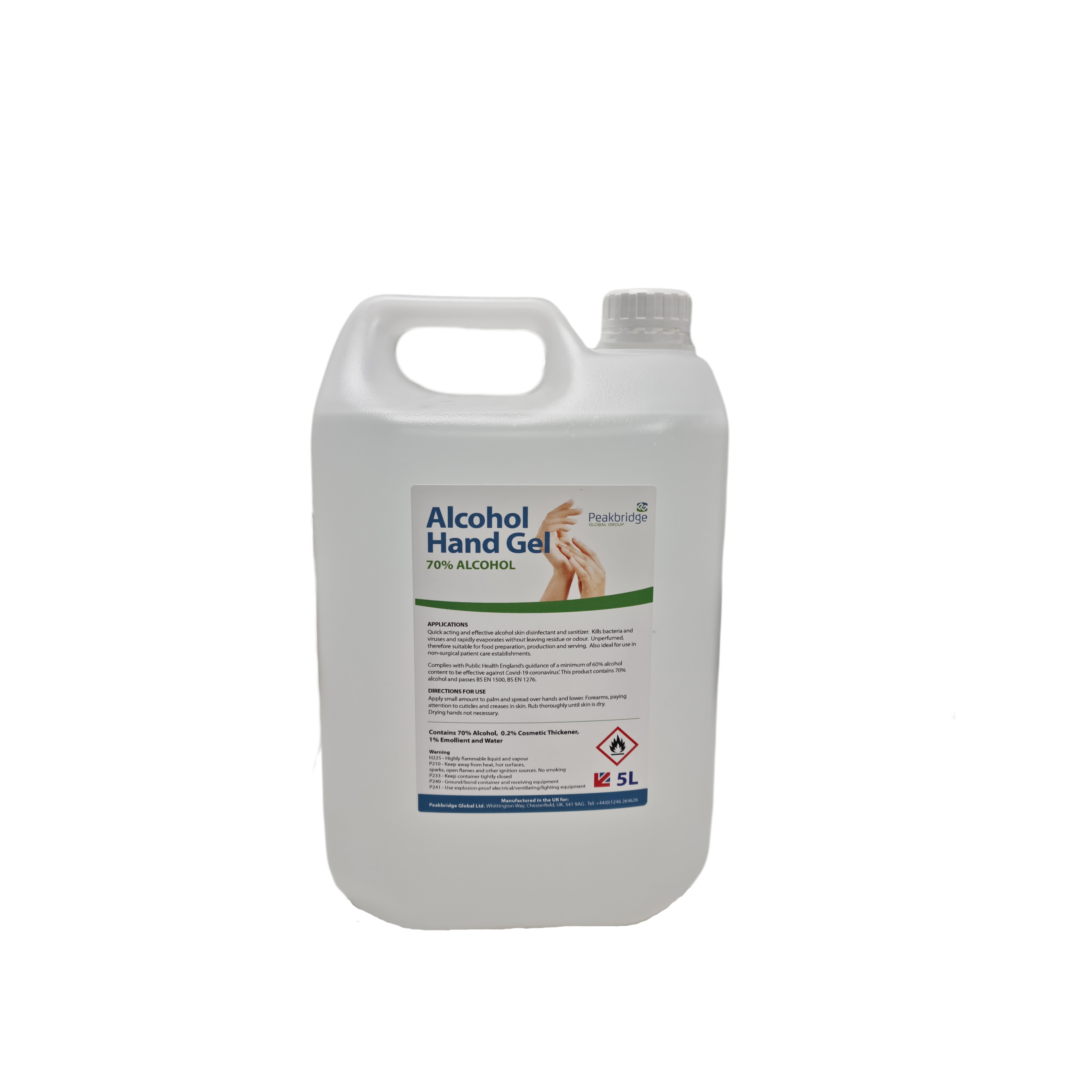 Alcohol Hand Gel, 70% - 5L