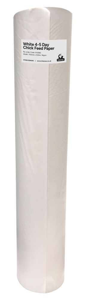 Intemax White 4-5 Day Chick Feed Paper, 750mm x 500M