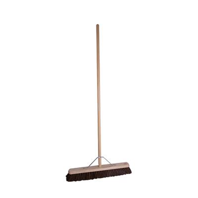 24" Stiff Bristle, Bassine Broom/Brush c/w Handle and Metal Stay